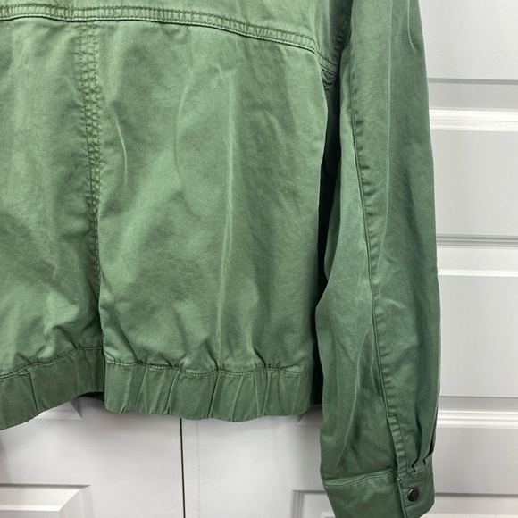 Sonoma Womens Jacket Green Utility Military Zipper And Button Closure Large - Picture 6 of 7